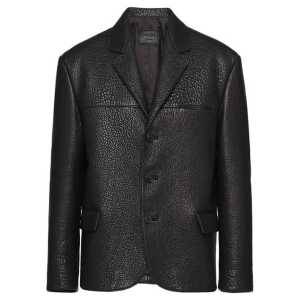 Prada Single-Breasted Leather Jacket