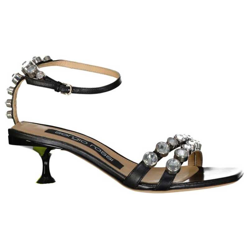 Sergio Rossi Leather Crystal Sandals, theFeinheit