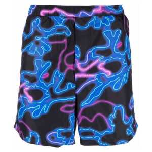 Valentino Neon-Print Swim Shorts