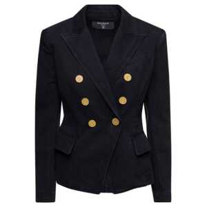Balmain Double-Breasted Denim Blazer