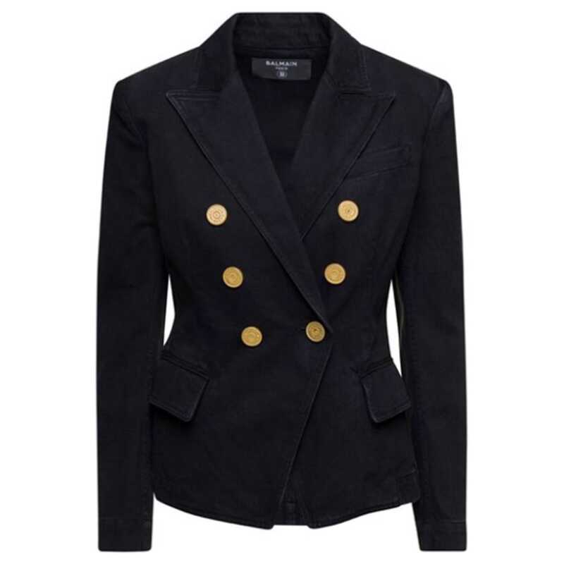 Balmain Double-Breasted Denim Blazer, theFeinheit