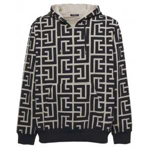 Balmain Monogrammed Hooded Sweatshirt