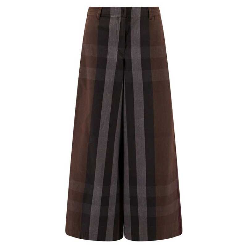 Burberry Checked Wide Leg Canvas Pants, theFeinheit