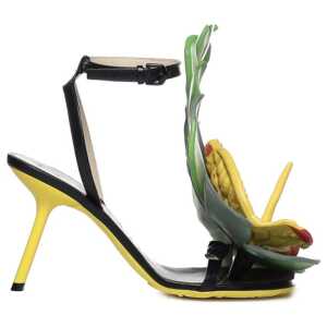 Loewe Petal Monstera Leather Sandals