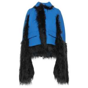 Maison Margiela Faux Fur Trimmed Cape Jacket