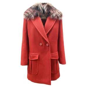 Fendi Fur Collar Wool Coat