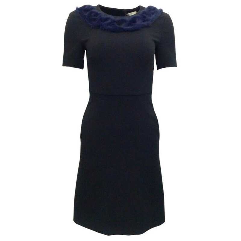 Fendi Knitted Mink Collar Dress, theFeinheit