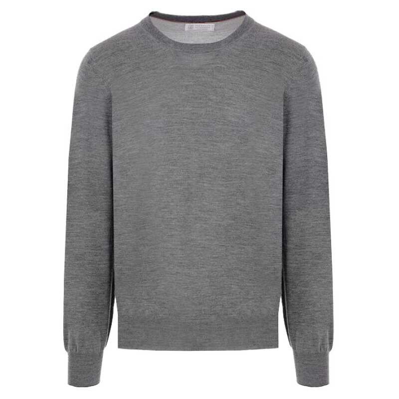Brunello Cucinelli Gray Cashmere Men Sweater, theFeinheit
