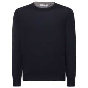 Brunello Cucinelli Blue Cashmere Men Sweater