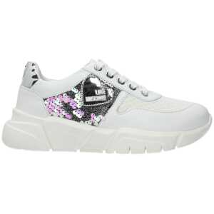 Love Moschino White Fabric Sneakers