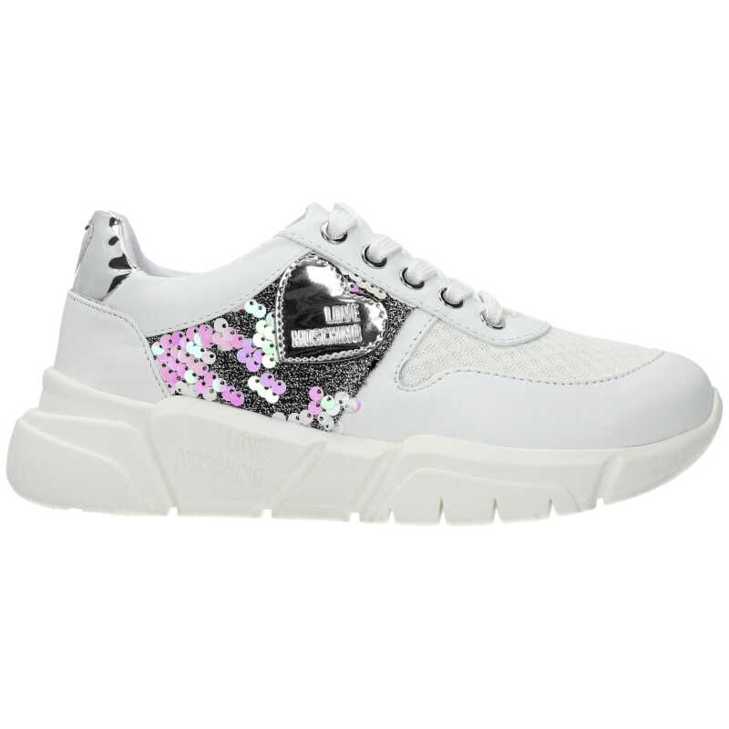 Love Moschino White Fabric Sneakers, theFeinheit
