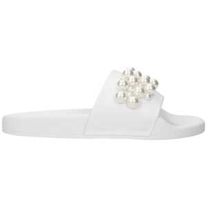 Stuart Weitzman White Leather Slipper