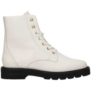 Stuart Weitzman White Leather Ankle