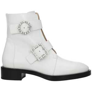 Stuart Weitzman White Leather Ankle