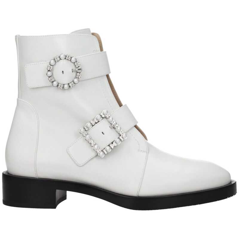 Stuart Weitzman White Leather Ankle, theFeinheit