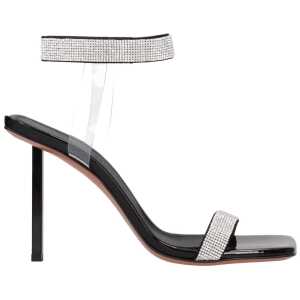 Amina Muaddi Black Crystals Sandal