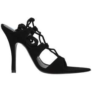 The Attico Black Leather Sandal
