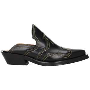Ganni Black Leather Slipper