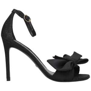 Stuart Weitzman Black Satin Sandal