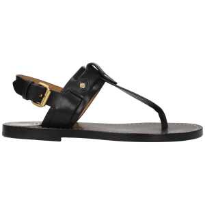 Isabel Marant Black Leather Flip-Flop Sandal