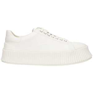 Jil Sander White Fabric Sneakers