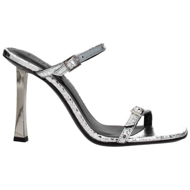 BY FAR Gray Leather Sandal, theFeinheit