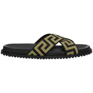 Versace Black Fabric Slipper