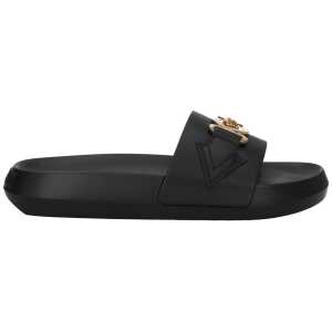 Versace Black Leather Slipper