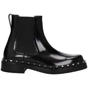 Valentino Garavani Black Leather Ankle