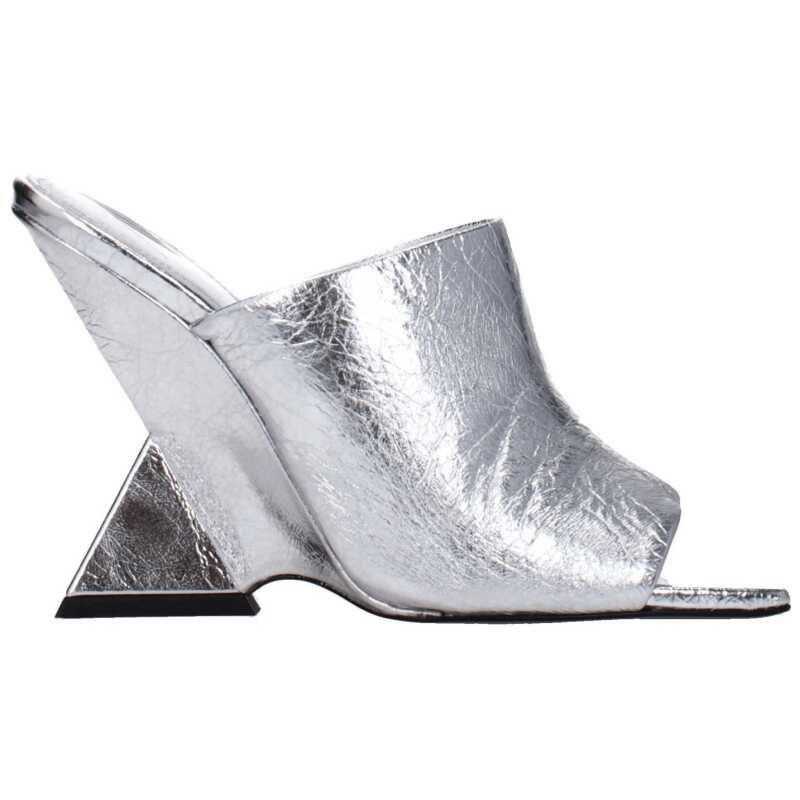 The Attico Gray Leather Sandal, theFeinheit