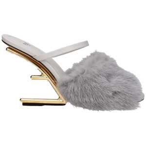 Fendi Gray Mink Sandal
