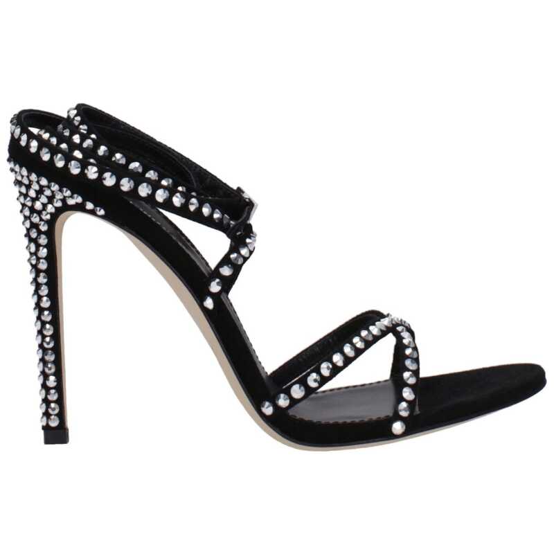 Paris Texas Black Leather Sandal, theFeinheit