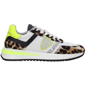 Philippe Model White Fabric Sneakers
