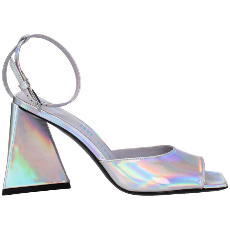 The Attico Gray Leather Sandal, theFeinheit