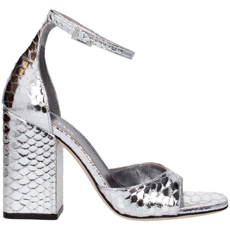 Paris Texas Gray Leather Sandal, theFeinheit