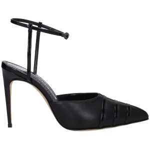 Manolo Blahnik Black Leather Sandal