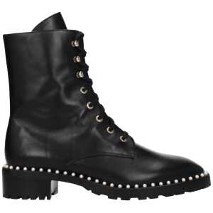 Stuart Weitzman Black Leather Ankle