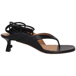 Off-White Black Leather Flip-Flop Sandal