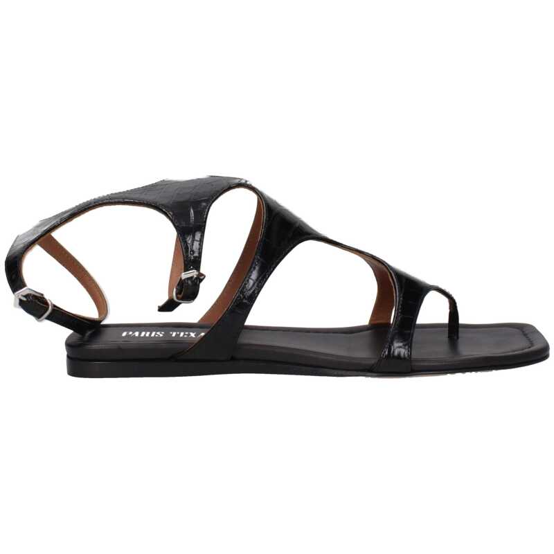 Paris Texas Black Leather Flip-Flop Sandal, theFeinheit