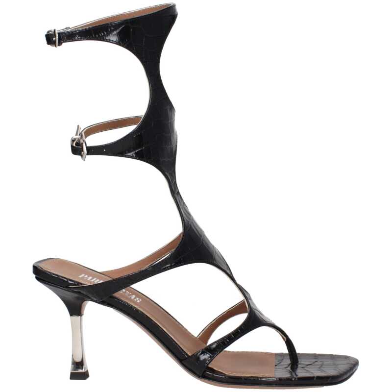 Paris Texas Black Leather Sandal, theFeinheit
