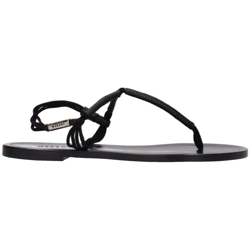Isabel Marant Black Leather Flip-Flop Sandal, theFeinheit