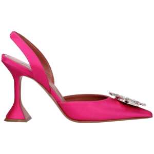 Amina Muaddi Pink Satin Sandal