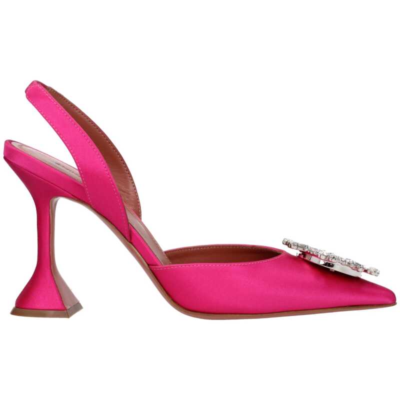 Amina Muaddi Pink Satin Sandal, theFeinheit