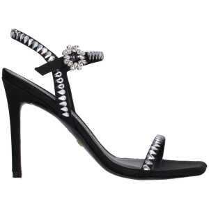 Stuart Weitzman Black Satin Sandal