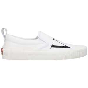 Valentino Garavani White Fabric Slip-On Loafer