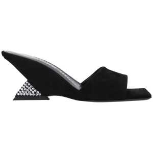The Attico Black Leather Sandal