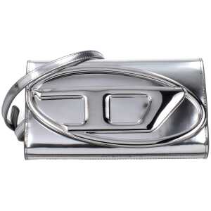 Diesel Gray Leather Clutch Bag