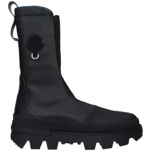 Moncler Black Leather Ankle