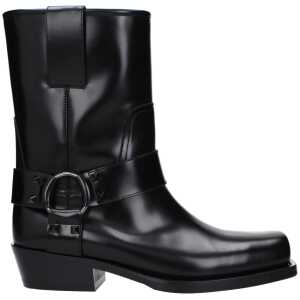 Valentino Garavani Black Leather Ankle