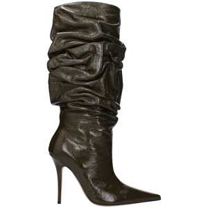 Amina Muaddi Green Leather Boot